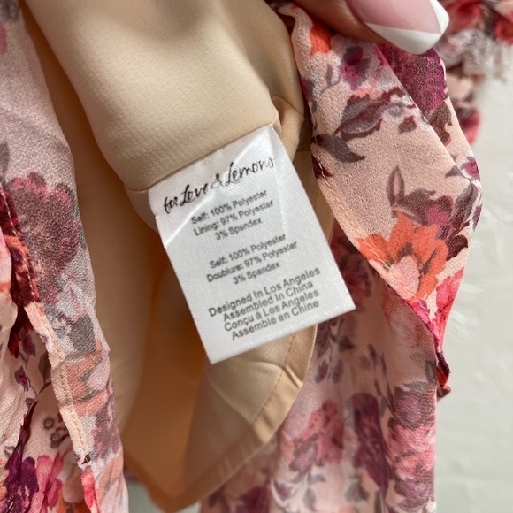 For Love & Lemons Evie Swing Mini Dress Tea Rose - Picture 4 of 5